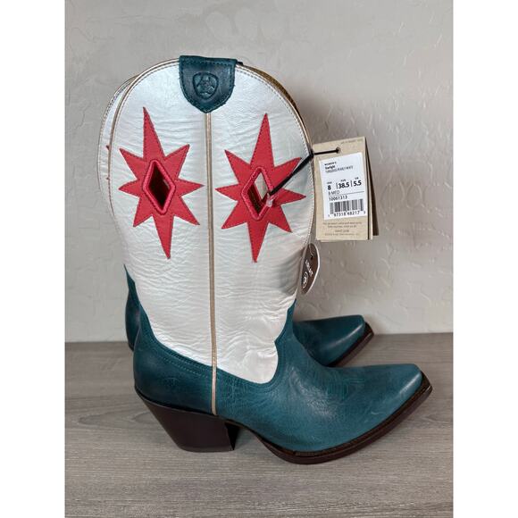 Ariat Starlight Western Boots Turquoise/Pearly White Star Accent Womens 8 NWT - Picture 6 of 10